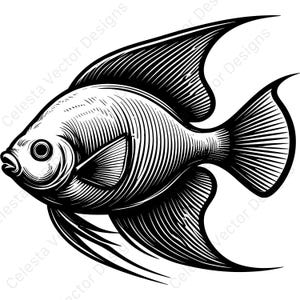 Angelfish clipart set of 4 svg vector images for digital download - perfect for cricut, silhouette, scrapbooking, and more