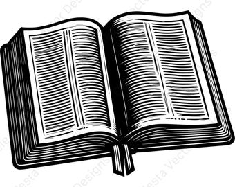 Open bible vector clipart set of 4 images for digital download svg png jpg pdf eps for cricut silhouette projects