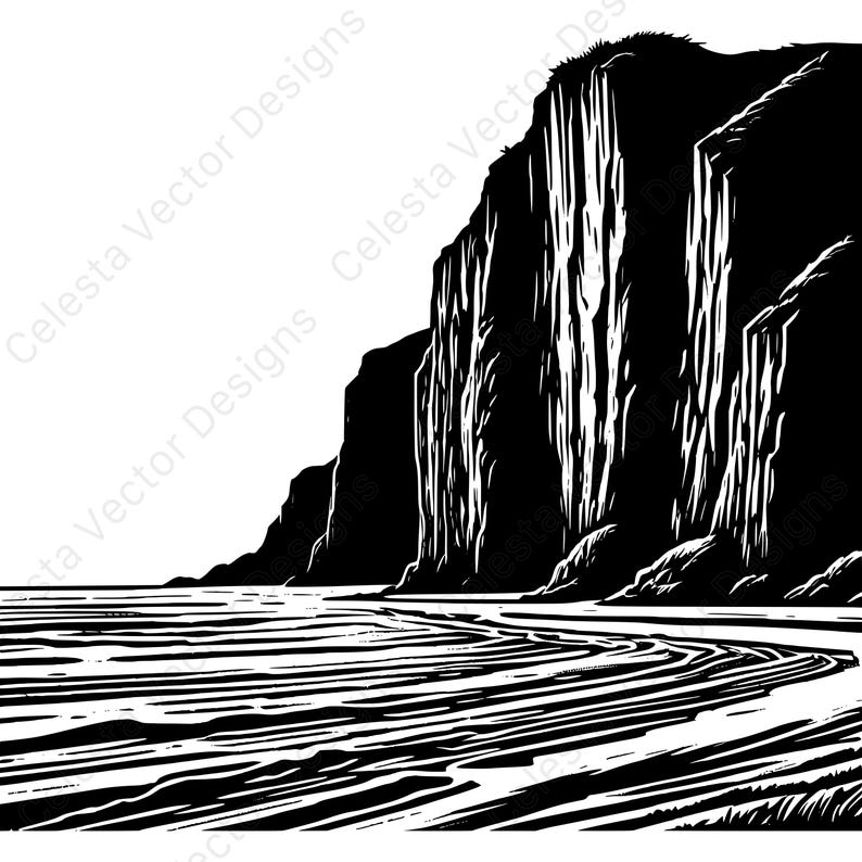 Coastal Bluff Vector Clipart Digital Download - 4 Images Svg Png Jpg ...