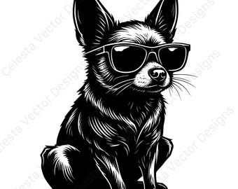Fledermaus Ganzkörper-Porträt coole Sonnenbrille Vektor-Cliparts digitaler Download 4 Bilder svg png jpg pdf eps für Cricut Silhouette Basteln