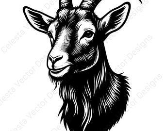 Goat vector clipart - 4 digital download images in svg, png, jpg, pdf, eps for cricut and silhouette crafts and projects