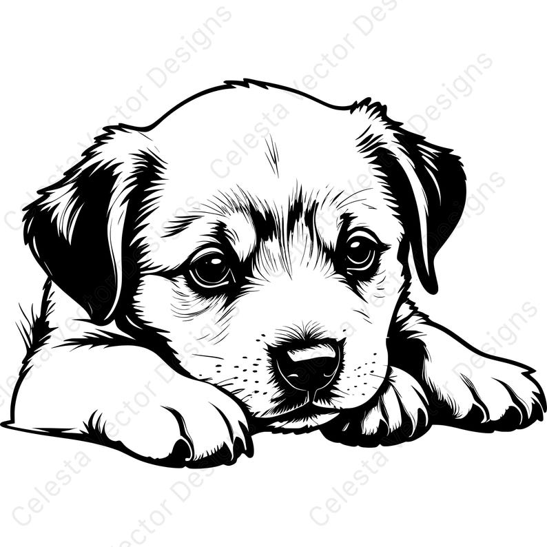 Lazy Puppy Vector Clipart Digital Download - 1 Svg Png Jpg Pdf Eps File ...