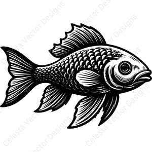 Fish vector clipart digital download - 4 images in svg, png, jpg, pdf, eps formats for cricut and silhouette projects