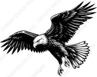 Adler Clipart Bundle 4 Bilder digitaler Download svg Vektor-Dateien für Cricut Silhouette Projekte Instant Kunstdruck und Handwerk verwenden