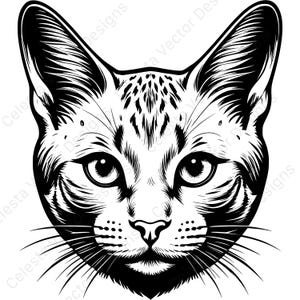 Bengal cat portrait clipart set - 4 vector images for digital download svg, png, jpg, pdf, eps for cricut and silhouette projects