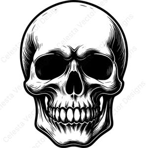 Skull vector clipart digital download - 4 images for cricut, silhouette, svg, png, jpg, pdf, eps files included