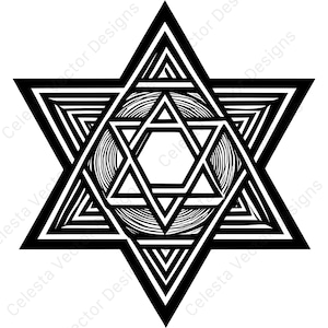 Estrella de David clipart vectorial - 4 imágenes de descarga digital para archivos cricut, silueta, SVG, PNG, JPG, PDF y EPS incluidos