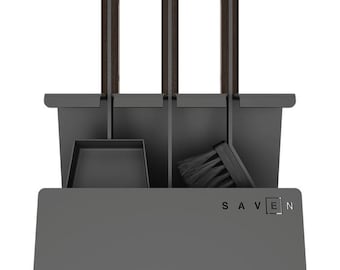 Juego de herramientas para chimenea de acero negro, mangos de madera oscura, regalo para los amantes del hogar.