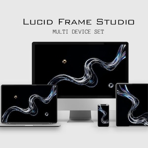 Liquid Glass Abstract Desktop Wallpaper | 8K Ultra HD Digital Background | Glass Flow Art for PC/Mac | Iridescent Metallic Waves | LF03