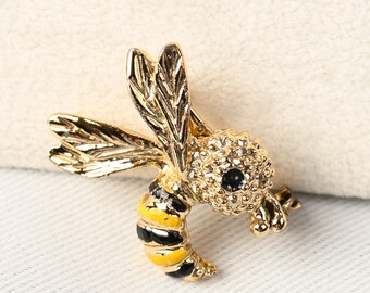 Vintage Panetta Bumblebee Brooch, 1960s Enamel Figural Costume Jewelry