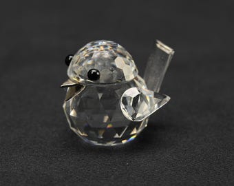 Vintage Swarovski Crystal Mini Sparrow Bird | Block Logo Era | Mini Zoo Collectible (1979–1991)