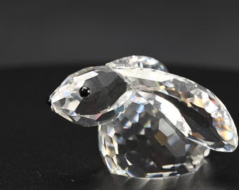 Swarovski Faceted Crystal Bunny Rabbit | Long Eared Figurine, Summer Meadow Collection