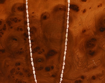 Vintage Baroque Freshwater Pearls Necklace, 35" Hand-Knotted Biwa-Style, 14K Gold Clasp