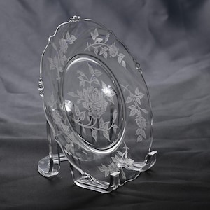 Vintage Heisey Rose Glass Salad/Dessert Plates (Set of 4) - Waverly Pattern