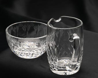 Rogaska Queen Creamer & Sugar Set— Vintage Cut Crystal Set, Yugoslavia 1980s