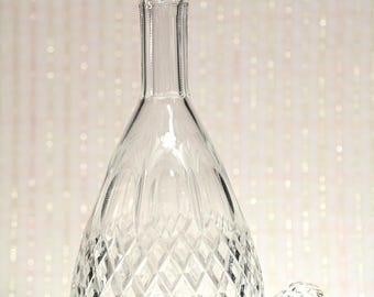 Vintage Rogaska Queen Wine Decanter with Stopper — Hand Cut Crystal, Yugoslavia 1980s
