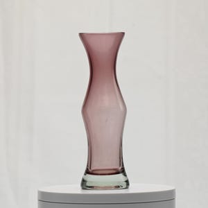 Mid Century Amethyst Glass Bud Vase - Scandinavian Modern Design