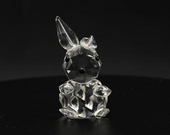 Vintage Mini Faceted Crystal Bunny Rabbit Figurine by MAR/AR Crystal
