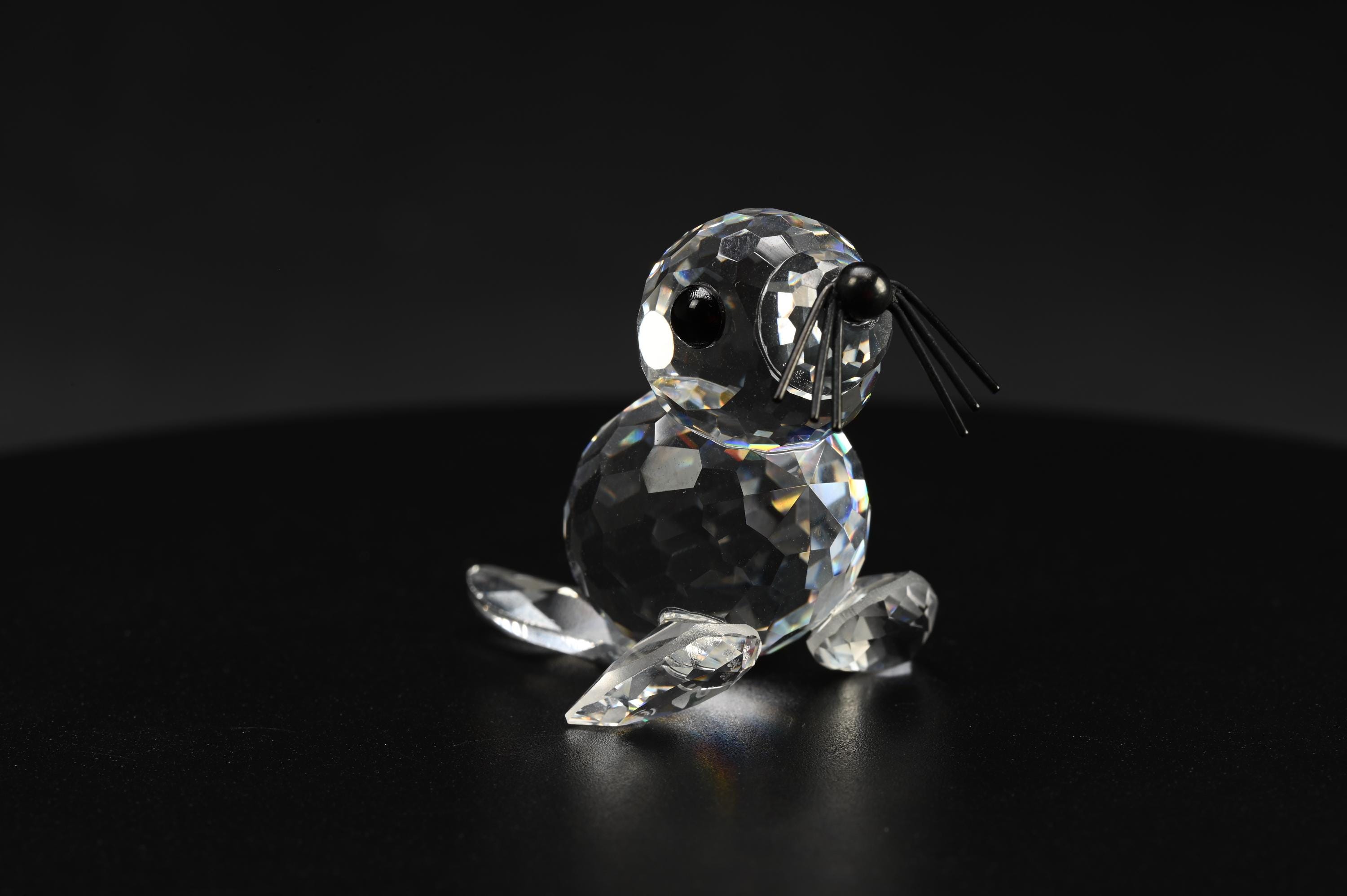 最終価格　ヴィンテージ1985 ピューター ゾウ クリスタル ミニチュア Retired Swarovski Crystal Animals - Etsy