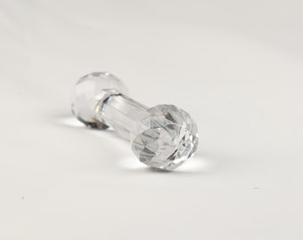Vintage Pressed Glass Knife Rest – Victorian Revival Barbell Cutlery Holder (4.5 Inch)