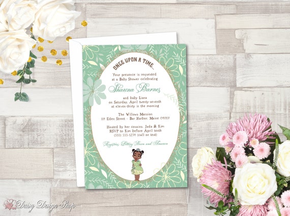 princess and the frog baby shower invitations