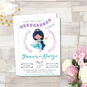 princess jasmine baby shower invitations