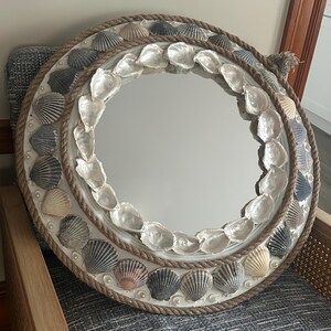 Nautical rope & shell mirror