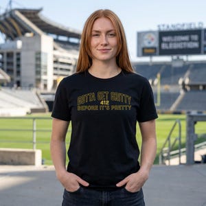 Gotta Get Gritty Before It's Pretty T-Shirt, Pittsburgh 412 Football Tee, Football Sunday Shirt, Tailgate Shirt, Vintage PIttsburgh Football