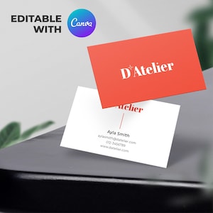 Plantilla de tarjeta de presentación moderna, elegante y minimalista, editable en Canva, descarga instantánea, tarjeta de presentación imprimible, tarjeta de presentación DIY