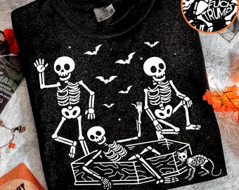 Skeleton Fuck Trump PNG SVG, Subtle Halloween Skeleton Candy Design, Spooky Season Sublimation, Anti Trump Costume Cricut File