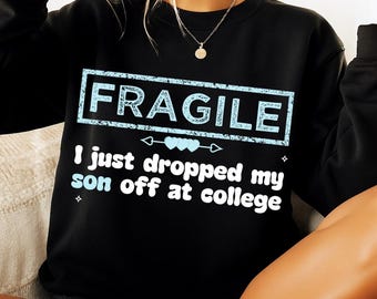 Fragile College Mom PNG: Funny Back to School Sublimation Design (Digital Download