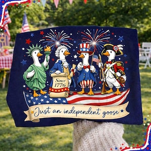 250th America Anniversary PNG, Just An Independent Goose PNG, Silly Goose Patriotic Png, Funny 4th of July Goose, USA Flag Goose Design