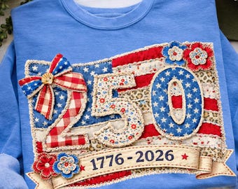 USA 250-jähriges Jubiläum Blumen Patchwork PNG, 1776-2026, Amerika 250 png, Semiquincentennial, 4. Juli PNG