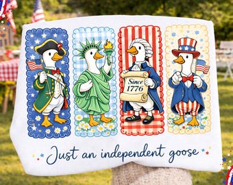 Nur eine unabhängige Gans PNG, Lustige patriotische Gans PNG, 4. Juli Gans Design, Amerika 250 Jubiläum PNG, Unabhängigkeitstag Gans PNG