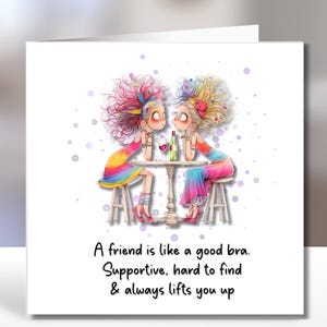 Witty Friendship Card: Quirky Humor Greeting Card for Gal Pals