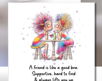 Biglietto d'auguri spiritoso per l'amicizia: biglietto d'auguri umoristico e bizzarro per le amiche