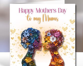 Mother's Day Card for Two Mums | Floral Women's Design