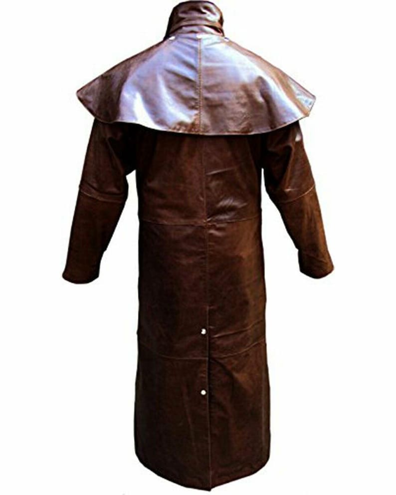 Mens Real Brown Leather Goth Matrix Trench Coat Steampunk Gothic Van Helsing at Amazon Menâ