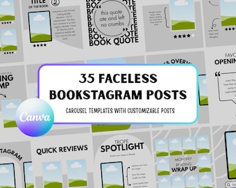 Bookstagram Post Template: Editable Canva Book Review Carousel