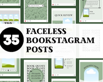 Green Bookstagram Template: Editable Canva Carousel Post (Digital Download)