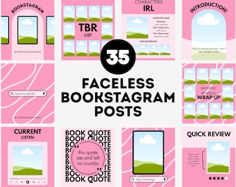 Modelo de Bookstagram Rosa: Publicação Editável do Canva no Instagram para Amantes de Livros