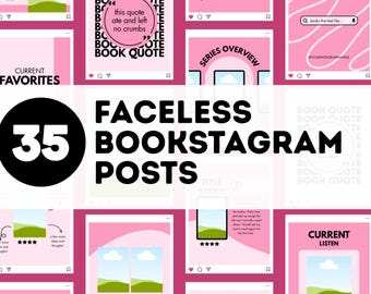 Modelo de postagem do Pink Bookstagram: design editável do Canva