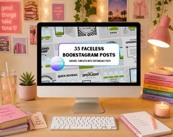 Bookstagram Post Template: Editable Canva Book Review Carousel