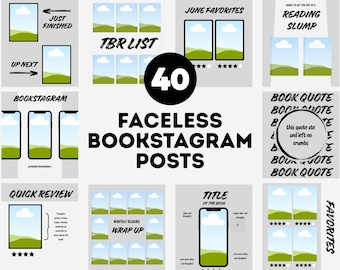 40 Canva Bookstagram Templates | Book Review Carousel (Editable)