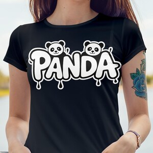 Diseño de camiseta de panda divertido PNG / Lindo panda lloroso Clipart / Descarga digital para POD y manualidades / Gráfico de panda kawaii para camisetas