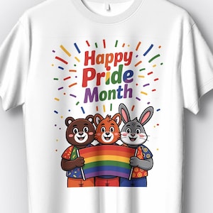 Happy Pride Month T-shirts ontwerp, regenboogt-shirt, Pride-shirt, Pride Merch, Pride Month-threads, Pride-t-shirt, 300 dpi hoge resolutie T-shirt