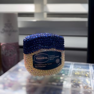 Hand-Bedazzled Vaseline Jar - Sparkling Custom Decor | Skincare Gift | Aesthetic Vanity Essential