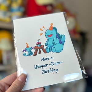 Verjaardag Wooper en Quagsire (Pokémon-wenskaart)