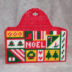 Vintage Noel Cross Stich Weihnachtsmotiv Serviettenkartenhalter Doppelfach