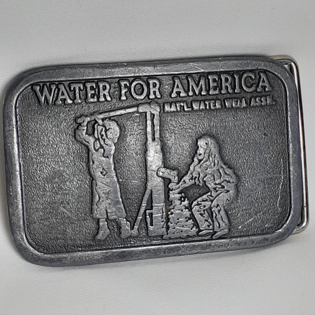 Water‎ For America National Water Well Association Metal Belt Buckle 3\
